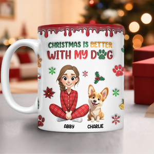 Custom Pet Photo Life Is Better With My Dogs Personalized 3D Inflated Effect Mug CH07 896556