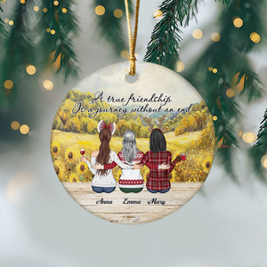 A True Friendship Is A Journey Without An End Personalized Ceramic Ornament For Besties, Friends HA75 897446