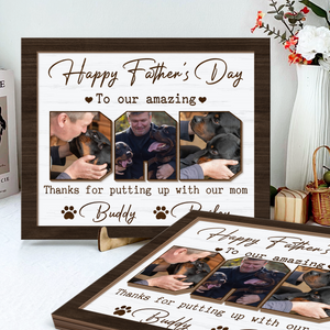 Custom Photo Happy Father's Day To My Amazing Dad 2-Layered Wooden Plaque With Stand HA75 892520