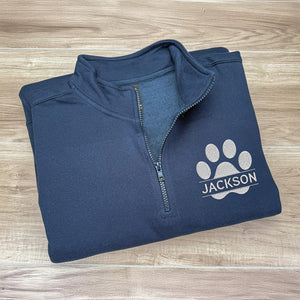 Personalized Name Embroidered Golf Quarter Zip Sweater For Dog Cat Lovers HA75 898626