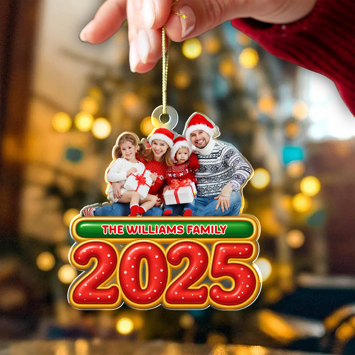 Custom Family Photo Season Of Love Acrylic Ornament Gift For Christmas HO82 900302