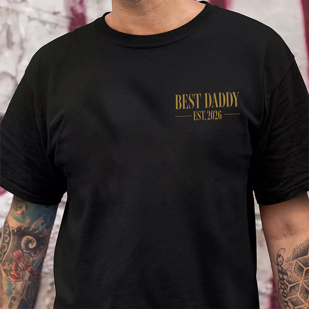 Personalized Vintage Photo Dad, Mom, Grandpa, Grandma Family Front & Back Dark Shirt HA75 921596