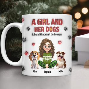 Personalized A Girl And Her Dog Version 3D Inflated Effect Mug HA75 898070