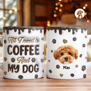 Custom Photo Coffee And Dog - Personalized 3D Inflated Effect Mug LM32 895129