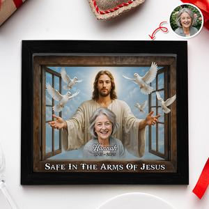 Custom Photo Safe In The Arms Of Jesus Memorial Picture Frame LM32 893901