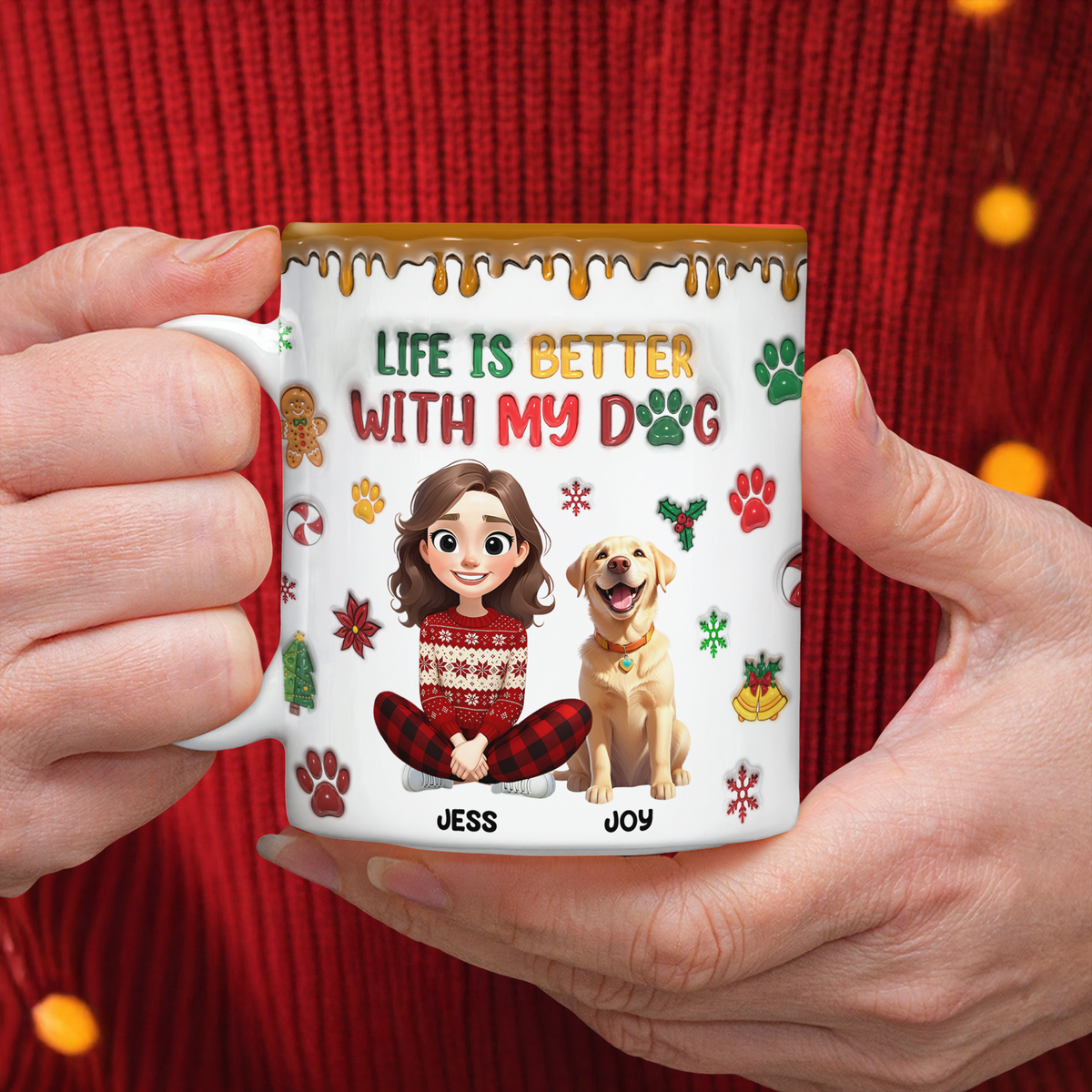 Custom Pet Photo Life Is Better With My Dogs Personalized 3D Inflated Effect Mug CH07 896556