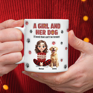 Personalized A Girl And Her Dog Version 3D Inflated Effect Mug HA75 898070