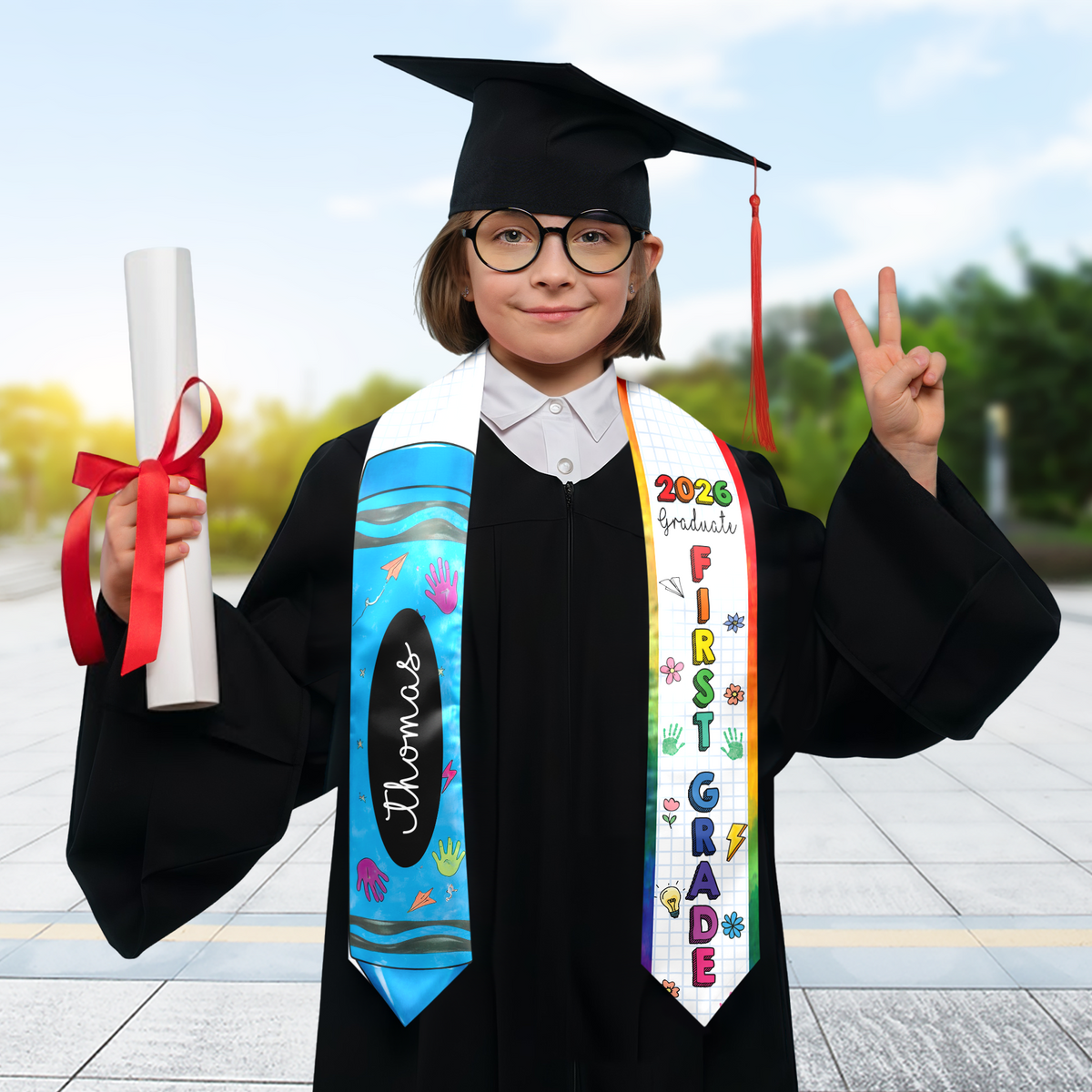Custom Kid Name Pencil Graduation Kid Stole - Personalized Graduation Keepsake Gift CH07 911132