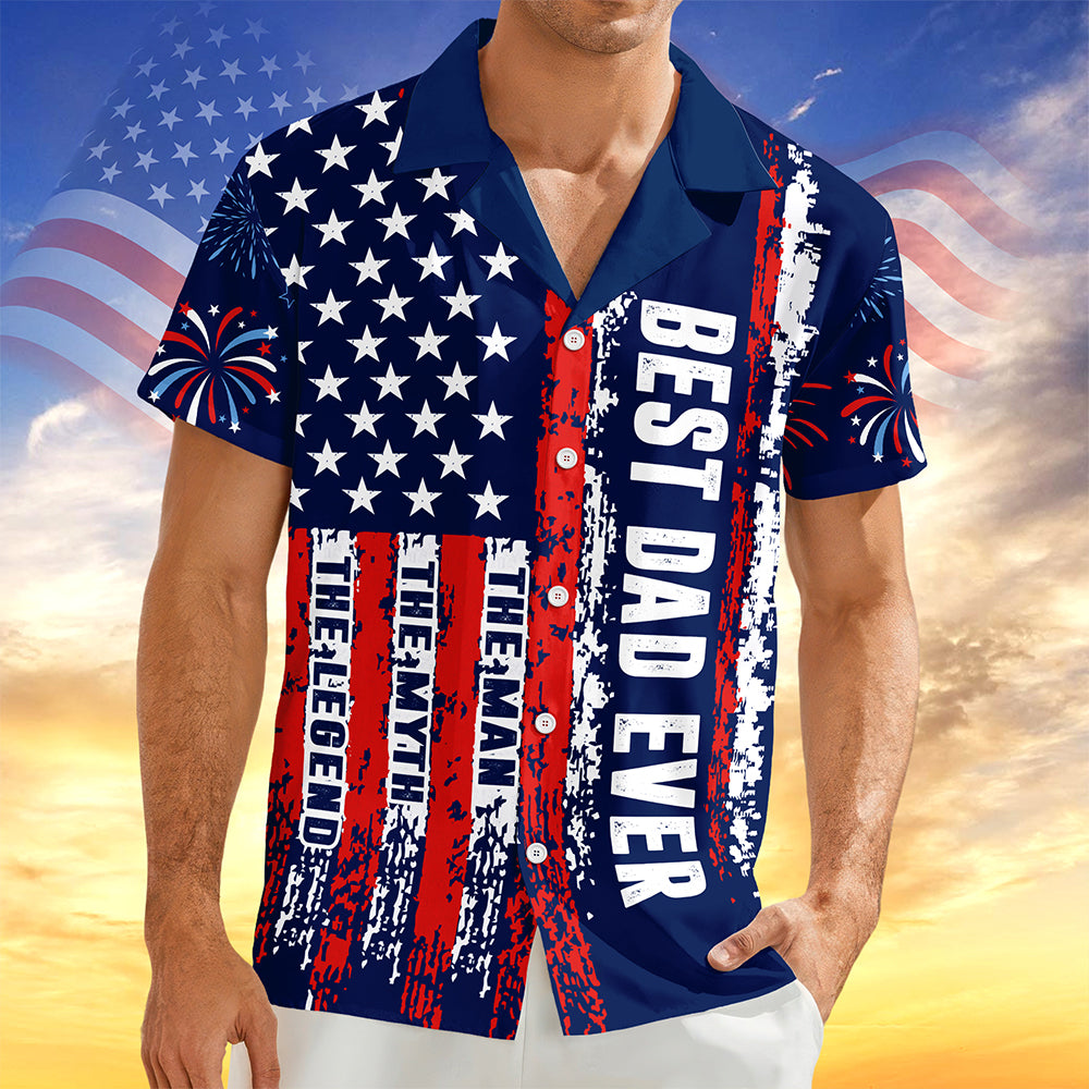 Personalized Best Dad Ever Patriotic 1776-2026 Hawaii Shirt LM32 668911