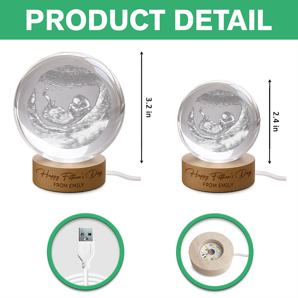 Custom Photo Happy Father's Day Crystal Ball LED Night Light LM32 669079