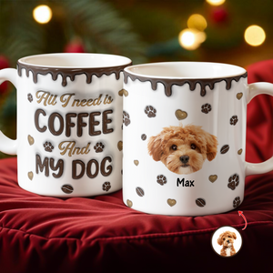 Custom Photo Coffee And Dog - Personalized 3D Inflated Effect Mug LM32 895129