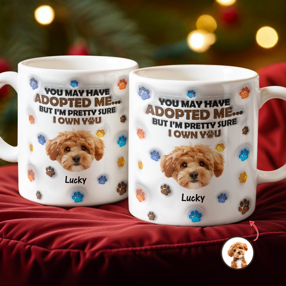 Custom Photo You May Have Adopted Me But I'm Pretty Sure I Own You - Personalized 3D Inflated Effect Mug HO82 894424