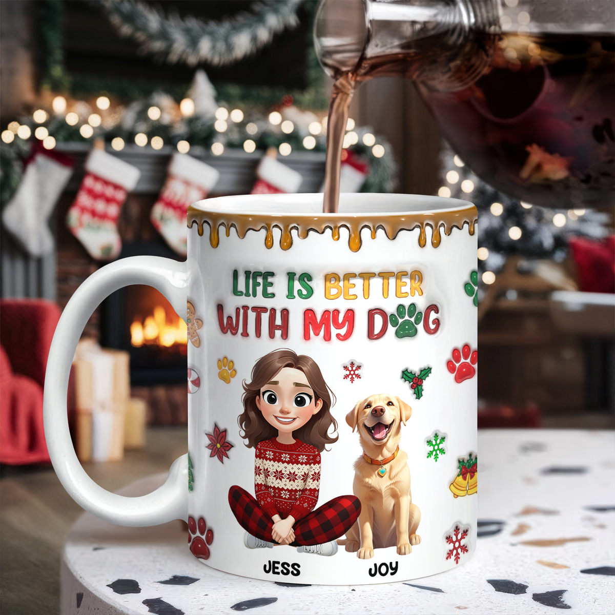 Custom Pet Photo Life Is Better With My Dogs Personalized 3D Inflated Effect Mug CH07 896556