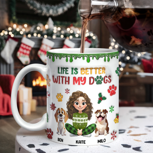 Custom Pet Photo Life Is Better With My Dogs Personalized 3D Inflated Effect Mug CH07 896556