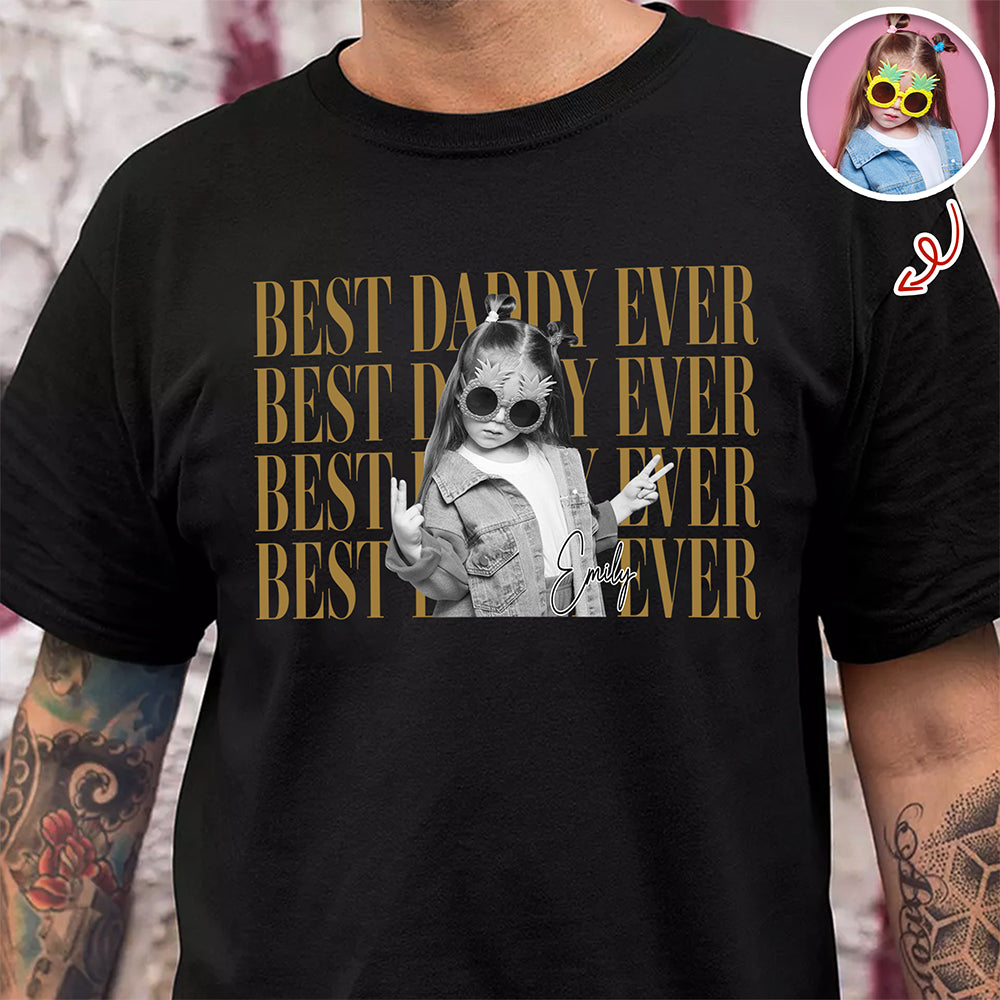 Personalized Vintage Photo Best Dad Mom Ever Dark Shirt HA75 921436