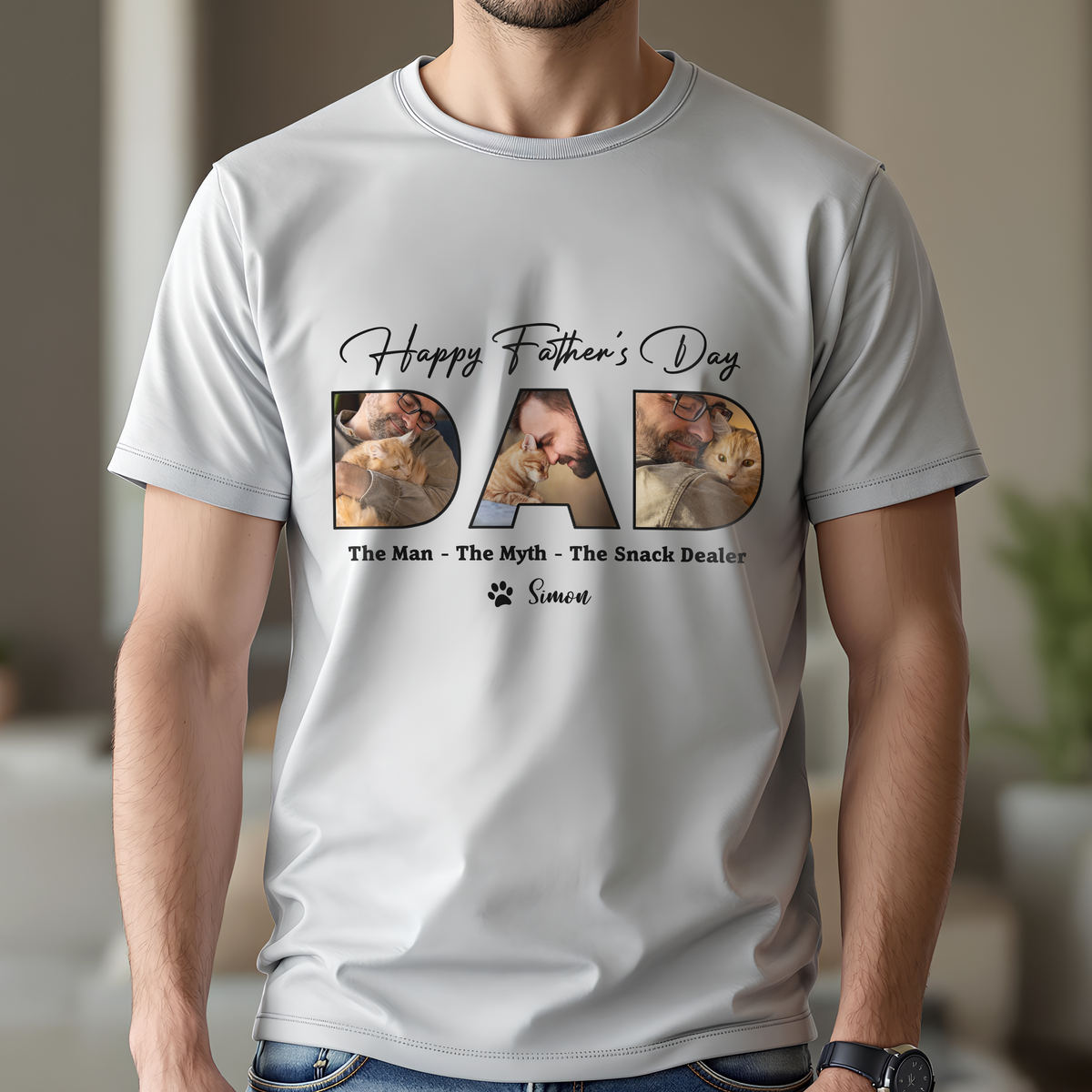 Custom Photo Happy Father's Day - The Man The Myth The Snack Dealer Dad Shirt HA75 892446