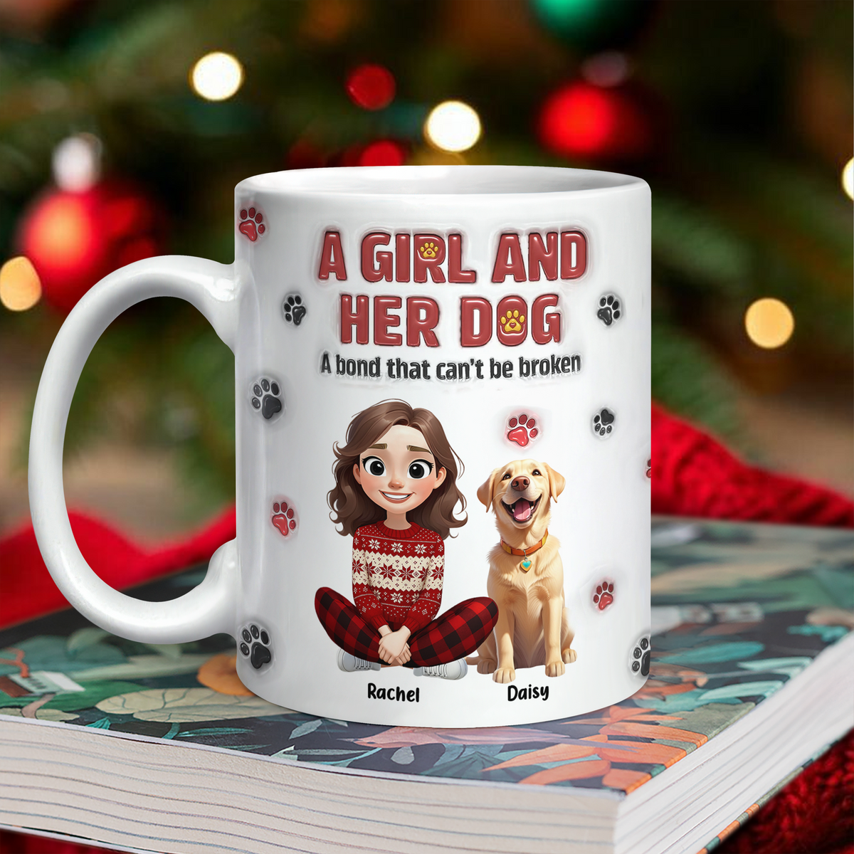Personalized A Girl And Her Dog Version 3D Inflated Effect Mug HA75 898070