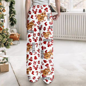 Custom Photo With Christmas Background For Dog Cat Lovers Pajamas T368 889936