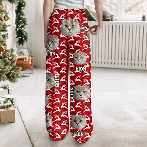 Custom Photo With Christmas Background For Dog Cat Lovers Pajamas T368 889936