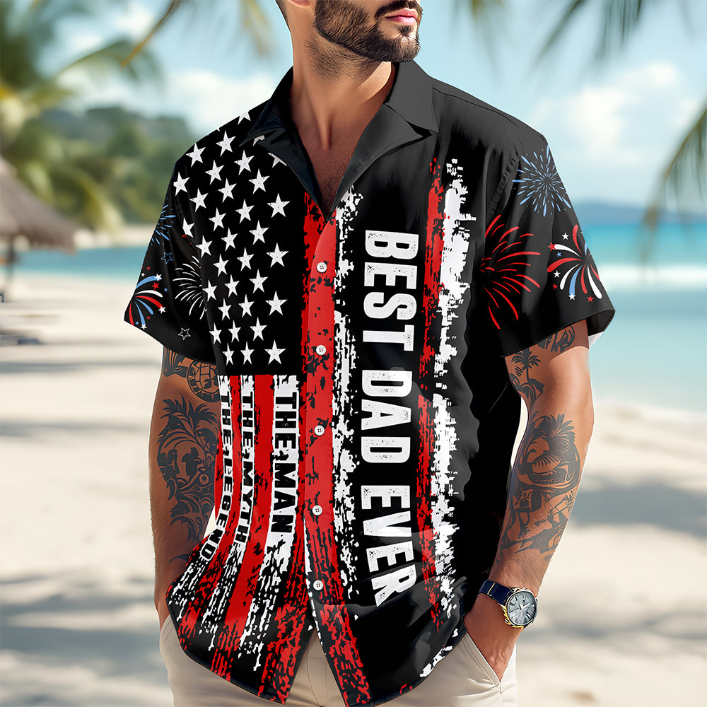 Personalized Best Dad Ever Patriotic 1776-2026 Hawaii Shirt LM32 668911
