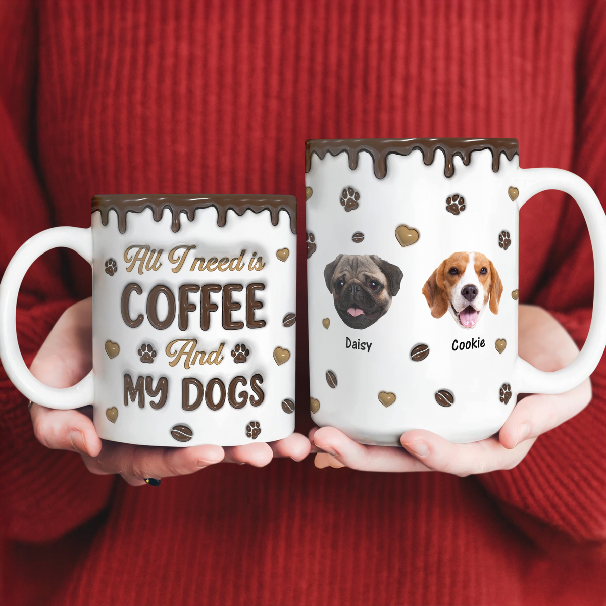 Custom Photo Coffee And Dog - Personalized 3D Inflated Effect Mug LM32 895129