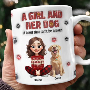 Personalized A Girl And Her Dog Version 3D Inflated Effect Mug HA75 898070