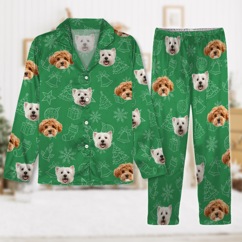 Custom Dog Photo Christmas Pajamas Christmas Gift For Pet Lovers CH07 896130