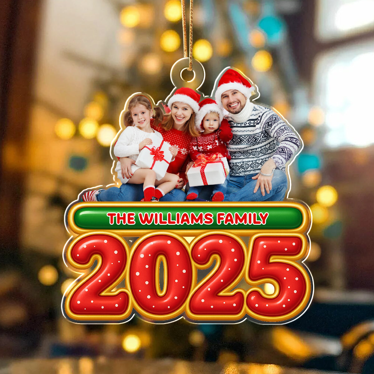 Custom Family Photo Season Of Love Acrylic Ornament Gift For Christmas HO82 900302