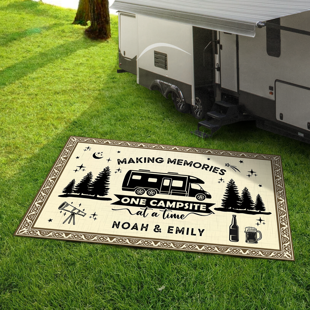 Making Memories One Campsite At A Time Personalized Patio Rug TH10 894241