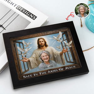 Custom Photo Safe In The Arms Of Jesus Memorial Picture Frame LM32 893901