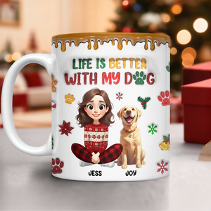 Custom Pet Photo Life Is Better With My Dogs Personalized 3D Inflated Effect Mug CH07 896556
