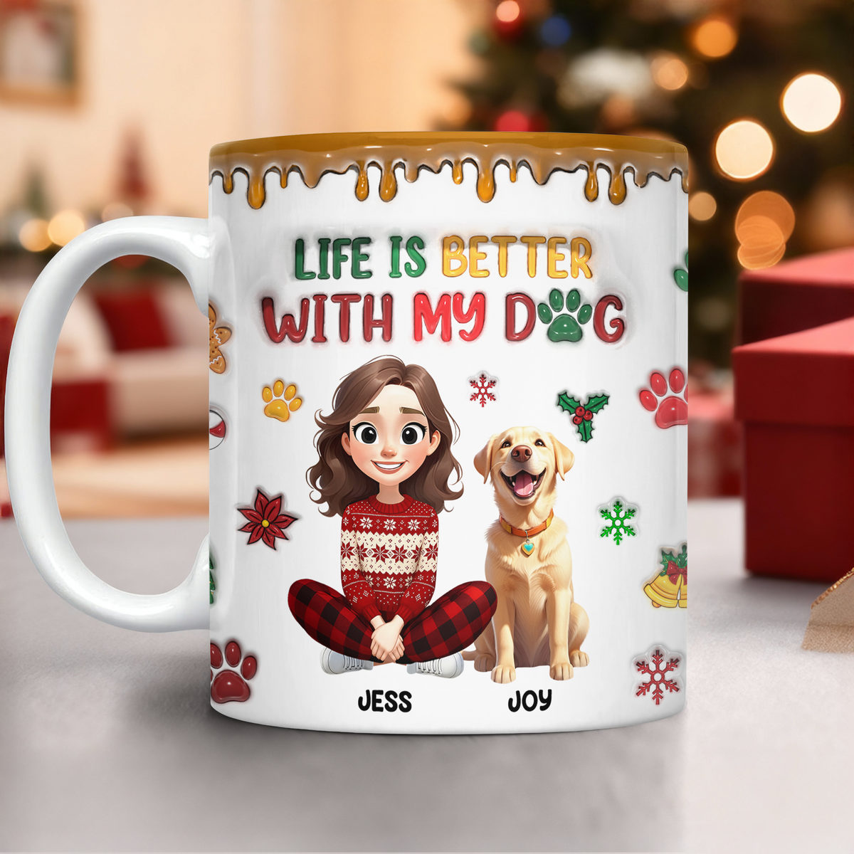 Custom Pet Photo Life Is Better With My Dogs Personalized 3D Inflated Effect Mug CH07 896556