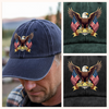American Eagle and US Flag 250th Birthday USA Washed Denim Baseball Cap HO82 900356