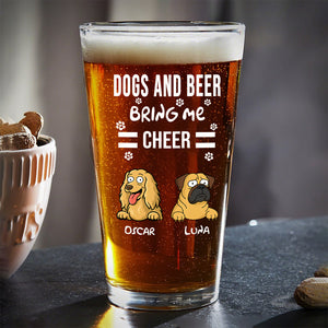 Personalized Funny Dog And Beer Bring Me Cheer Beer Glass LM32 893381