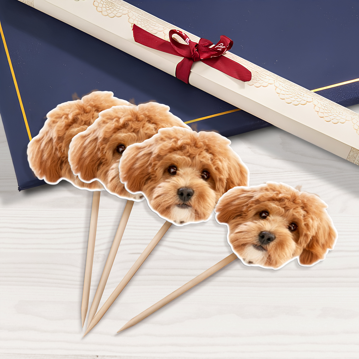 Custom Photo Funny Dog Funny Personalized Decoration Cupcake Toppers HA75 891986