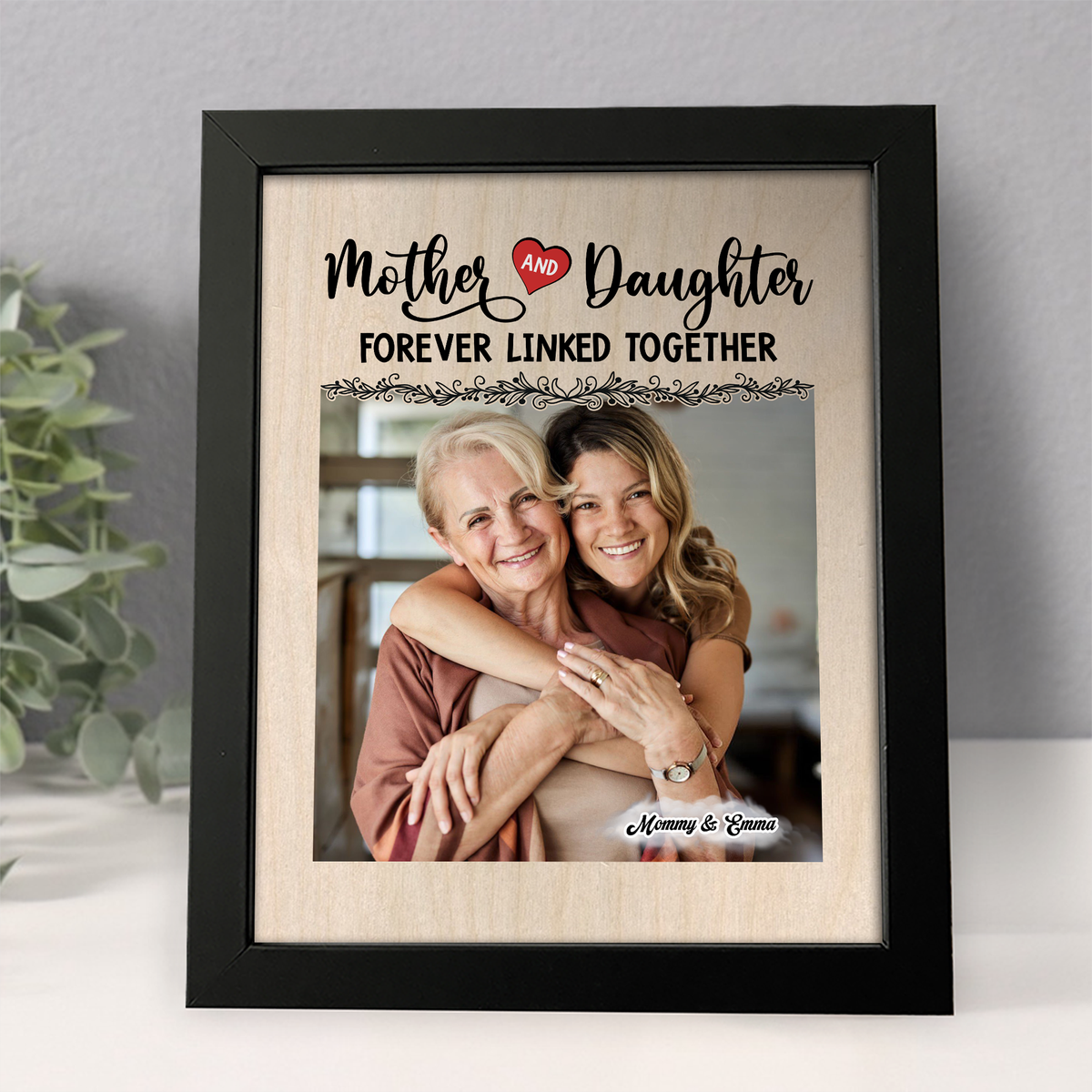 Custom Photo Mom And Daughter Forever Linked Together Personalized Picture Frame CH07 895306