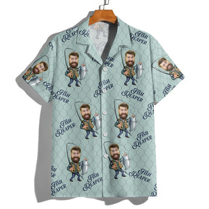 Custom Photo Fish Reaper Hawaiian Shirt Gift For Fishing Lovers HO82 894124
