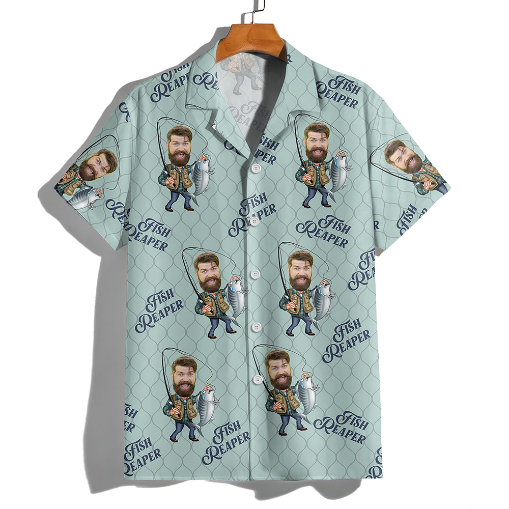 Custom Photo Fish Reaper Hawaiian Shirt Gift For Fishing Lovers HO82 894124