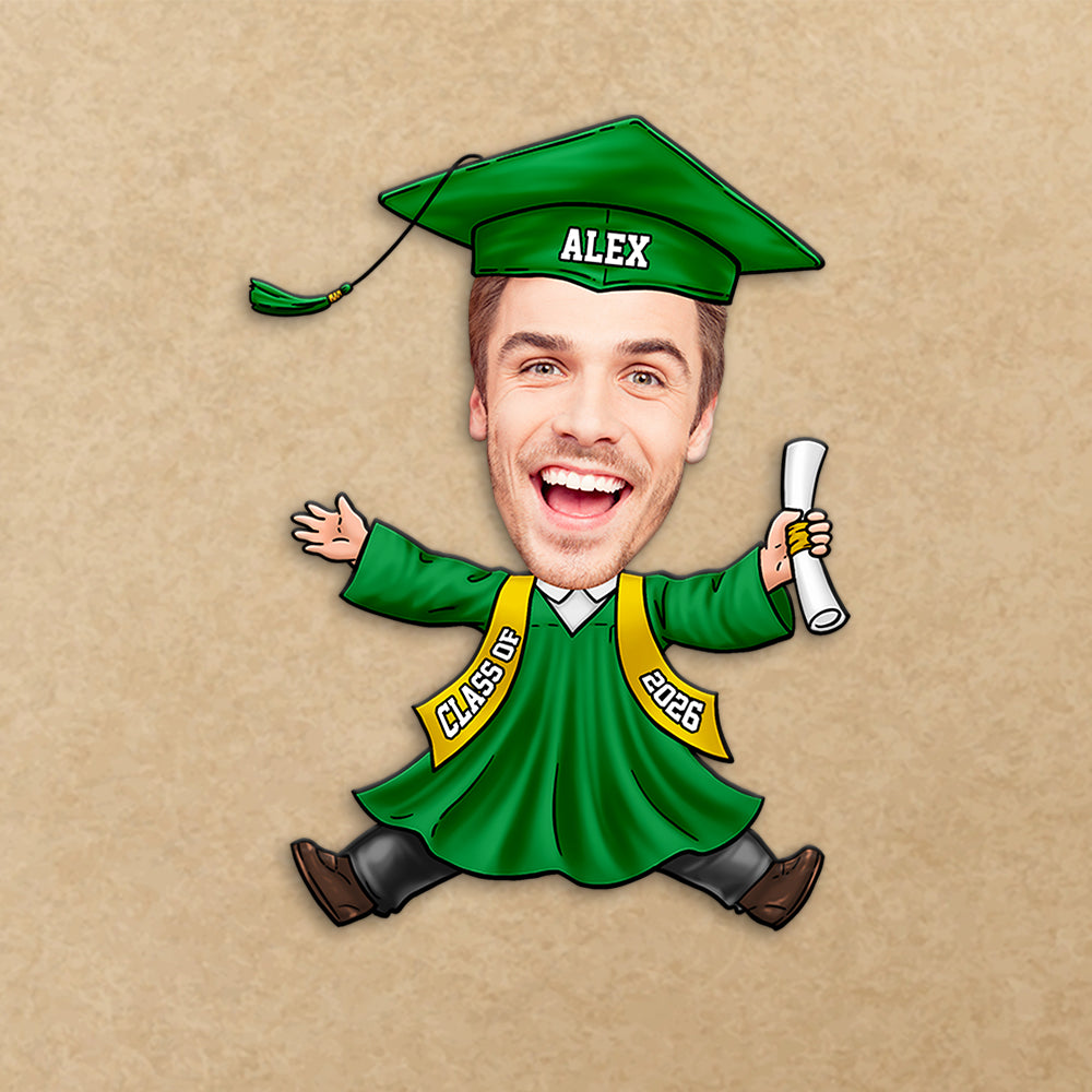 Custom Funny Face Class of 2026 Graduation Roll Sticker TH10 898795