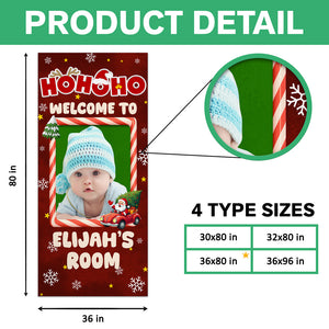 Custom Kid Photo Ho Ho Ho Welcome Door Cover Christmas Gift For Family CH07 899420