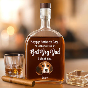Custom Photo To The World's Best Dog Dad Whiskey Bottle TH10 894017
