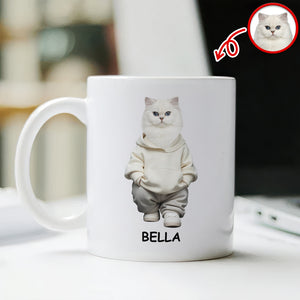 Custom Photo And Name Cat White Mug For Cat Pet Lovers HA75 897598