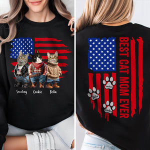 Custom Photo Best Dog Cat Dad Ever US Flag Back & Front Dark Shirt Uniform Ver HA75 892398