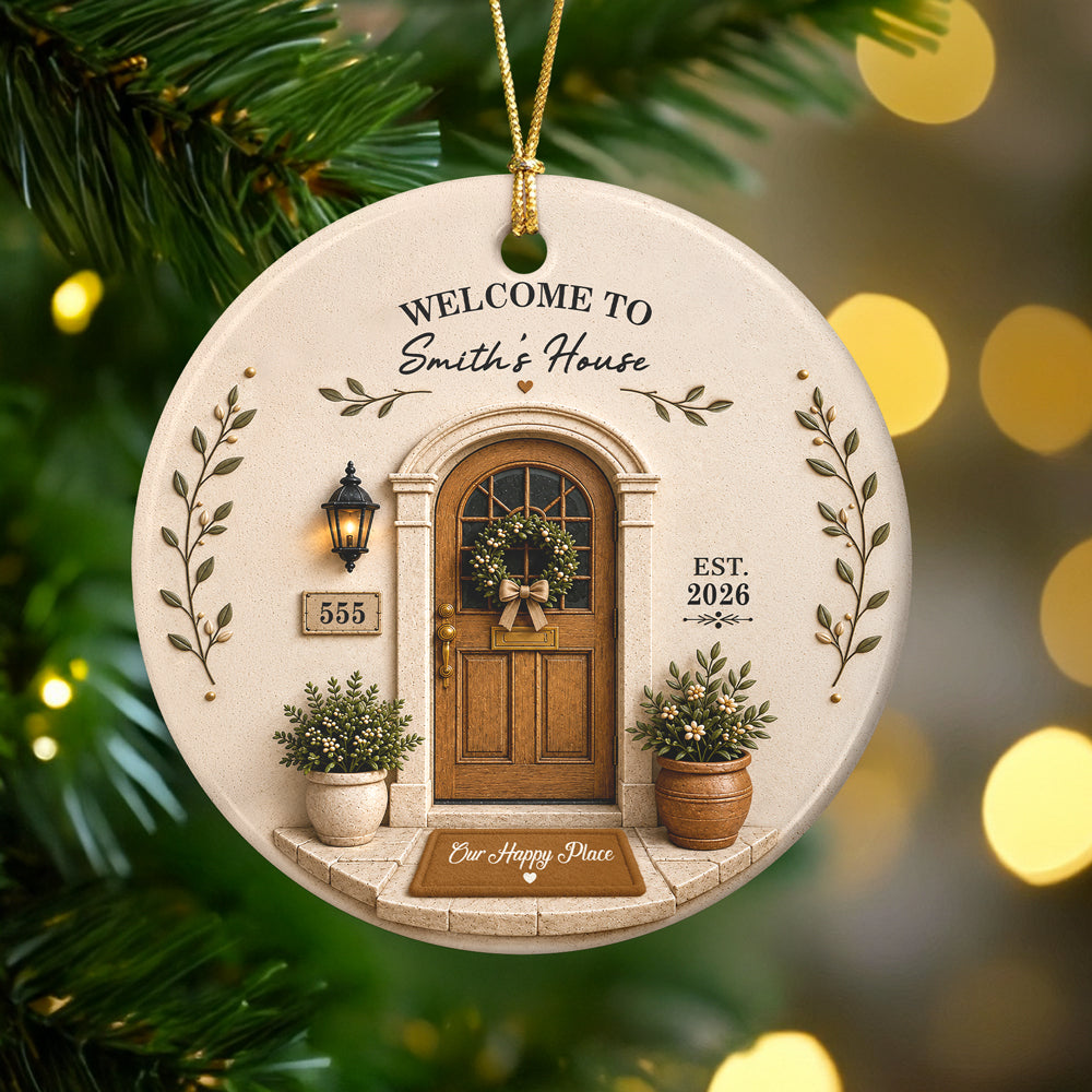 Personalized Welcome Home Ceramic Ornament, Housewarming Christmas Keepsake LM32 669705
