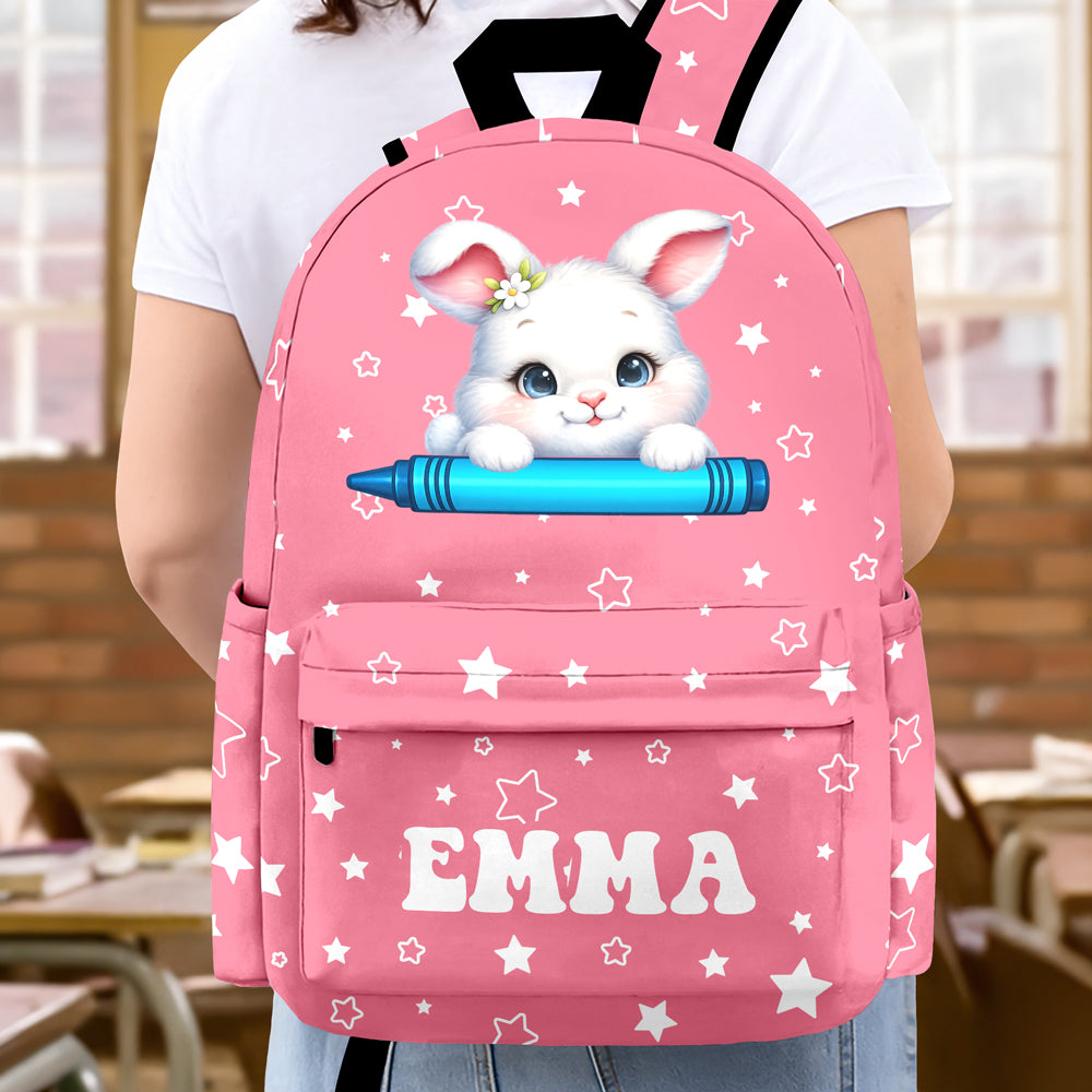 Personalised Cartoon Penguin Raccoon Animals Name Backpack - Birthday Back to School Gift for Boys Girls HO82 902978