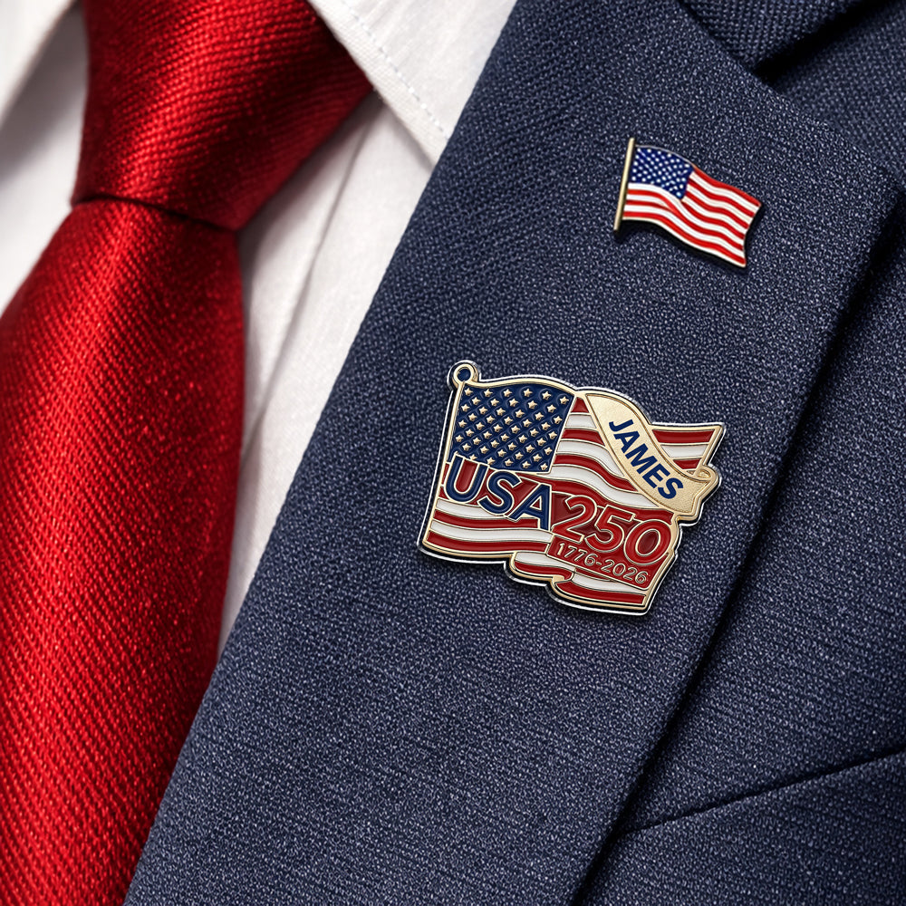 Custom Name USA 250th Anniversary 1776-2026 Acrylic Pin CH07 911036