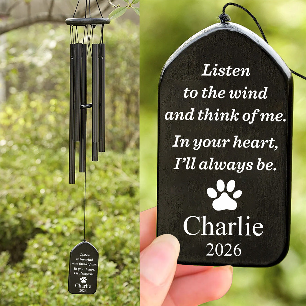 Custom Name Pet Memorial Wind Chimes – Personalized Sympathy Gift for Pet Loss HO82 903158