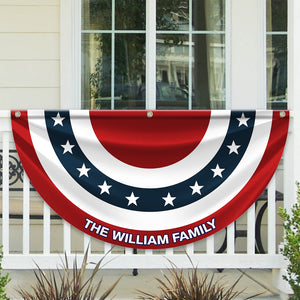 Custom Family Name America Non-Pleated Fan Flag TH10 896433