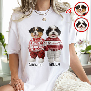 Custom Photo Dog Cat Xmas Clothes Christmas Bright Shirt Gift For Dog Cat Pet Lover HA75 897946