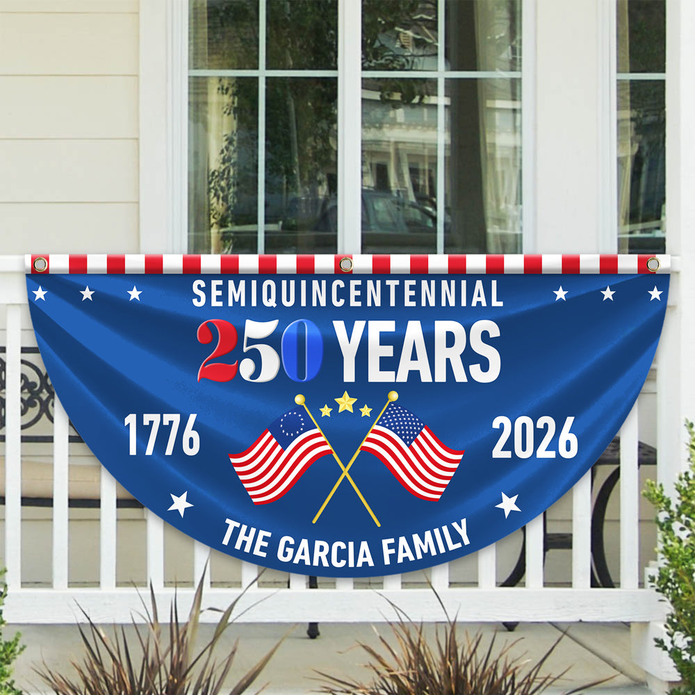 Custom Family Name 250 Years Semiquincentennial Pleated Fan Flag TH10 896429